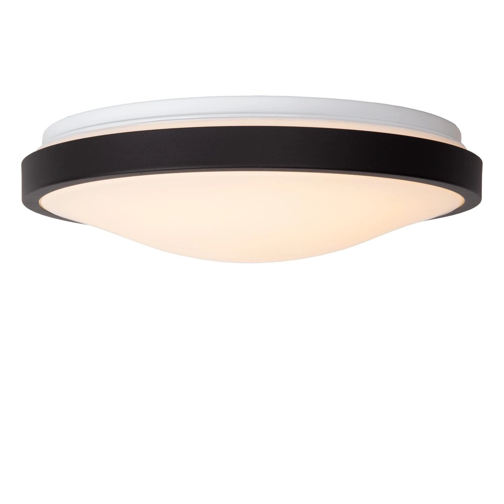 Black ceiling light Dasher Ø 34.8cm IP44 for bathroom Lucide 5411212792099