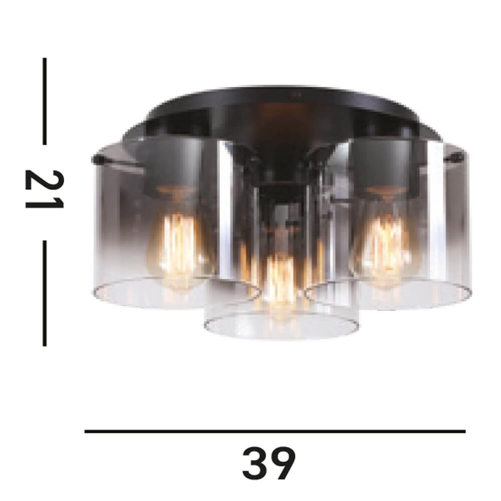 Black ceiling lamp Sweden 3-light Searchlight 5053423271651
