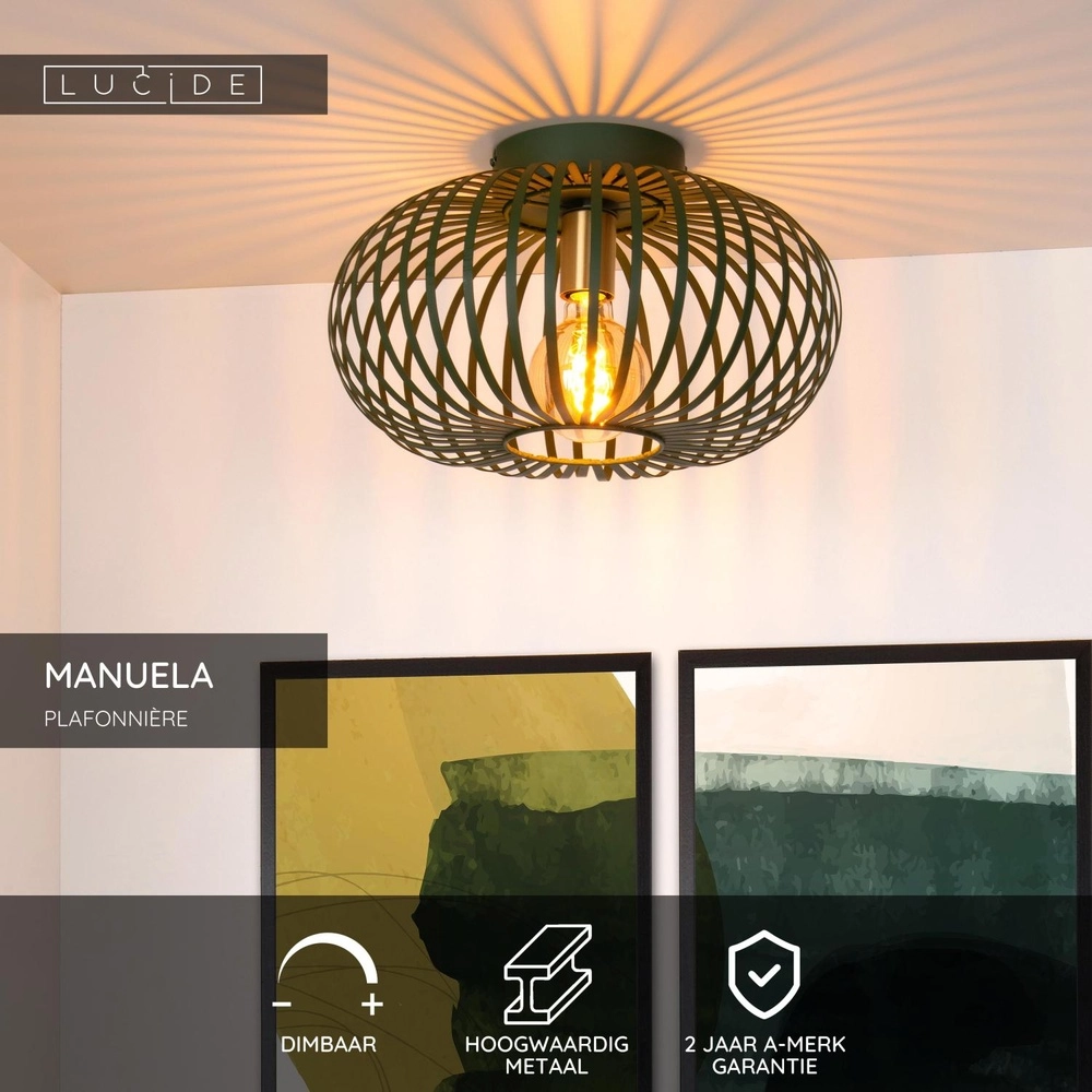 Ceiling lamp Manuela Ø 39.5cm green Lucide 5411212782809