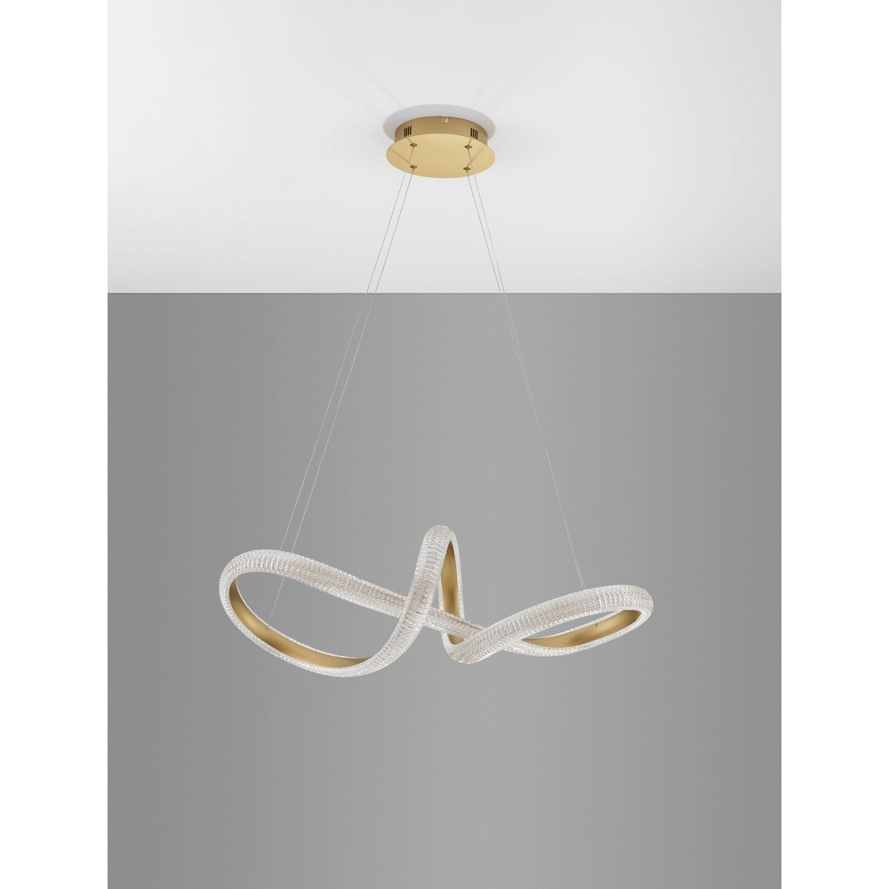 Pendant lamp Medora Curl gold 75cm Lyora 5212017433442