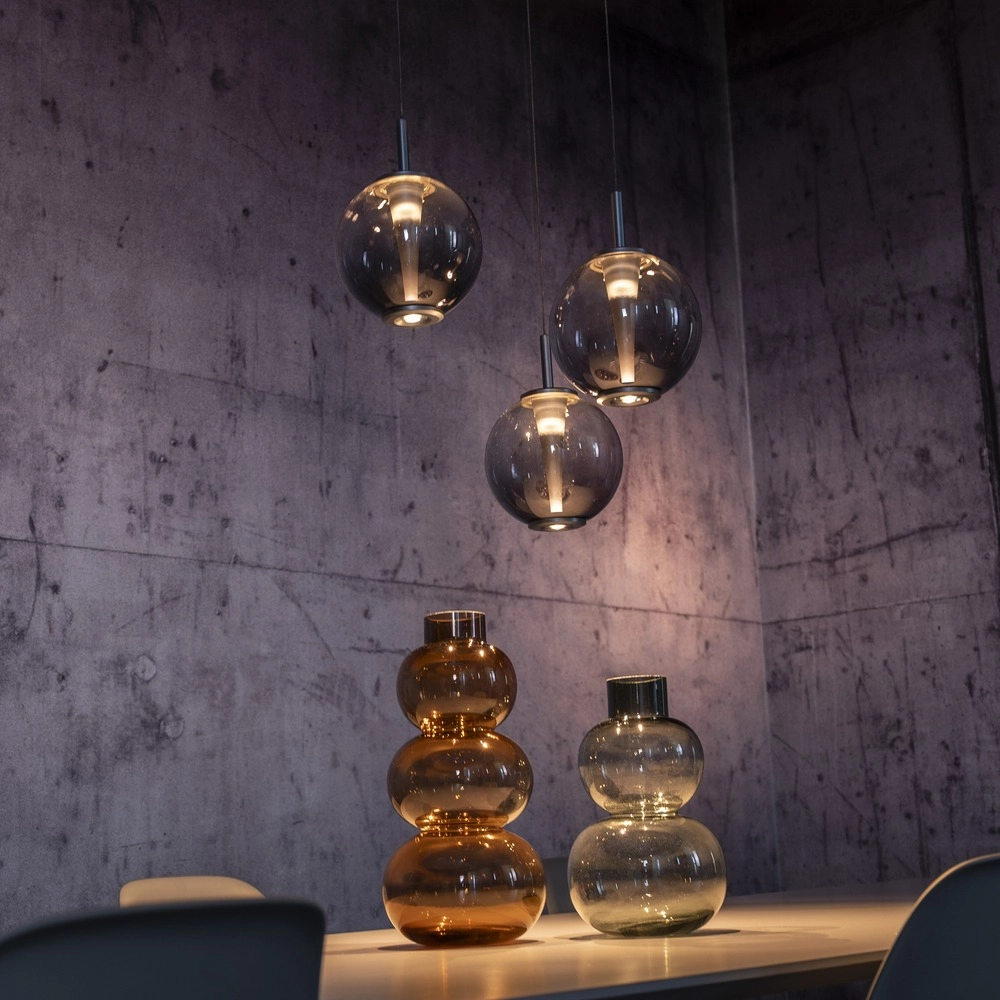 Vide pendant lamp Pure E-Infinty Mystic Grey with smoke glass Paul Neuhaus 4012248398173