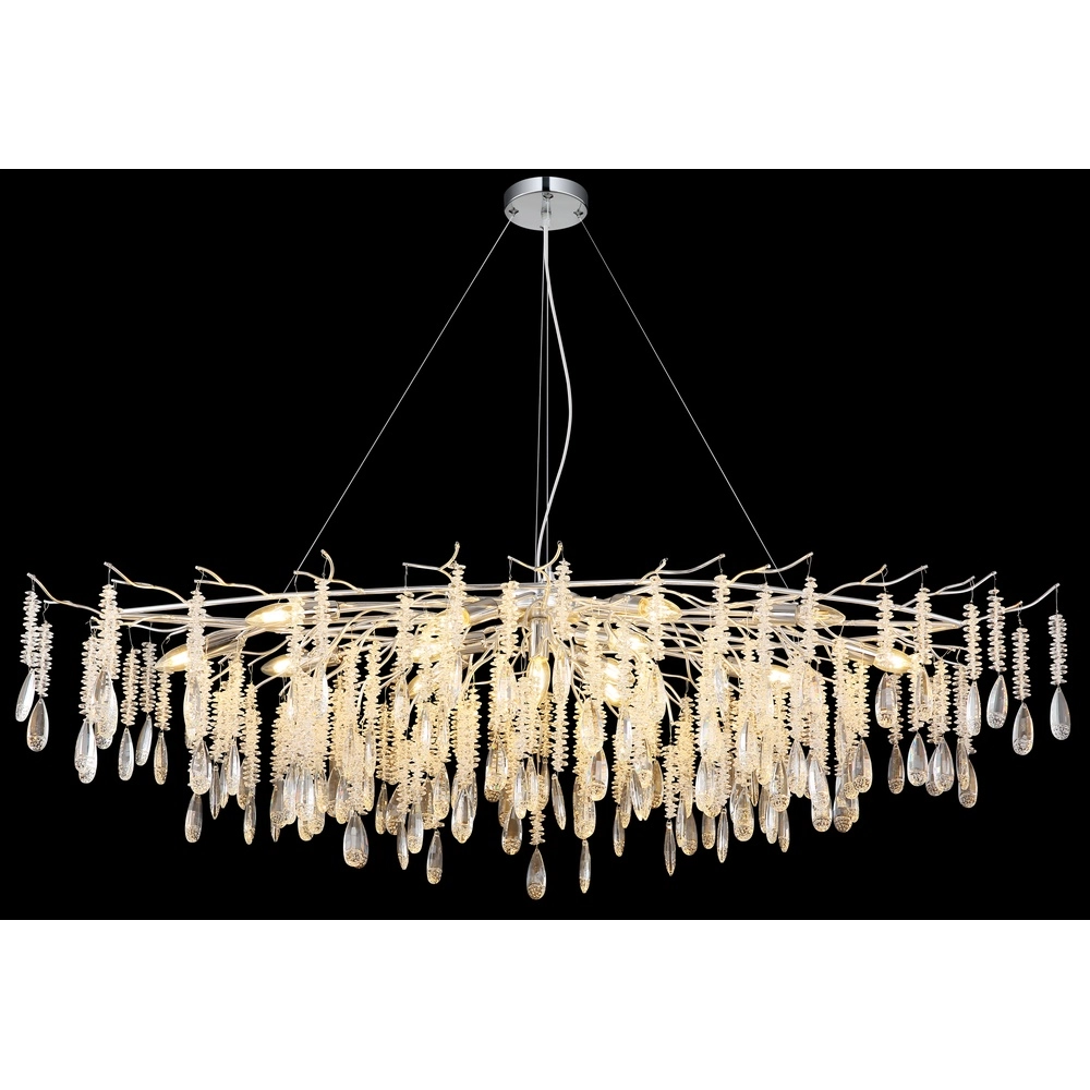 Pendant lamp Kinga silver grey 150cm Globo 9007371575992