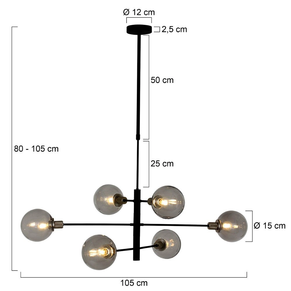 6-light pendant lamp Constellation Steinhauer 8712746133004
