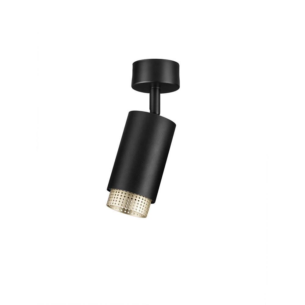 Ceiling spotlight Nessi Orientable black with gold Lyora 5212017475145