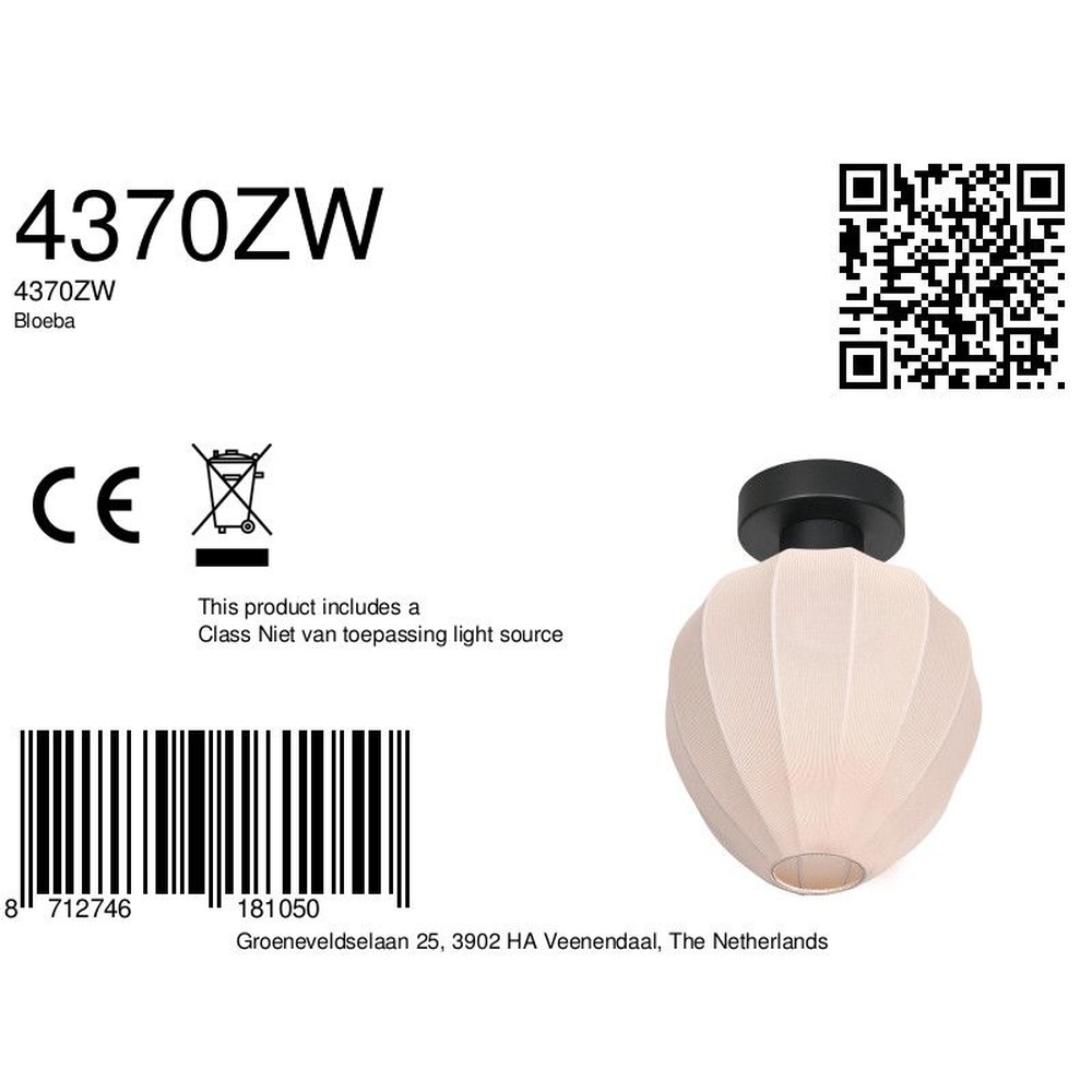 Ceiling lamp Bloeba cream shade Ø 25cm Steinhauer 8712746181050