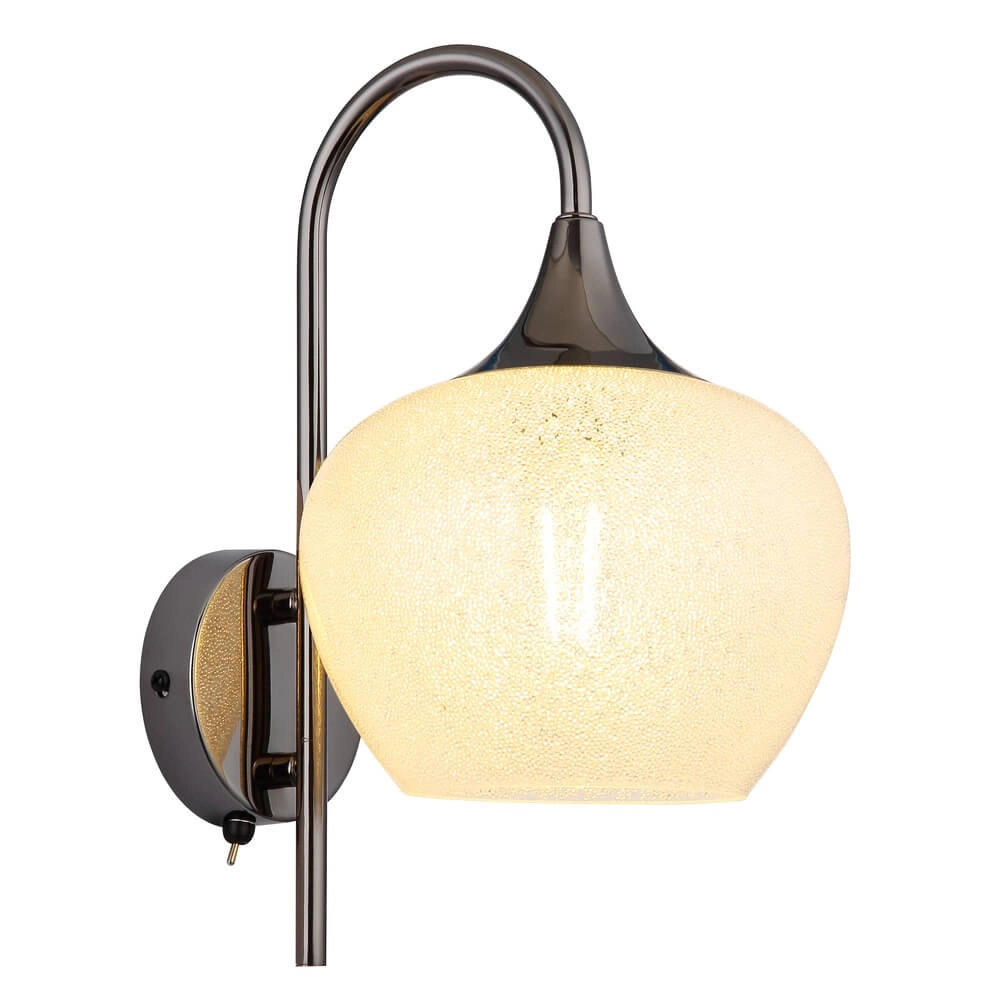 Anthracite wall lamp Maxy with white glass single Globo 9007371447190