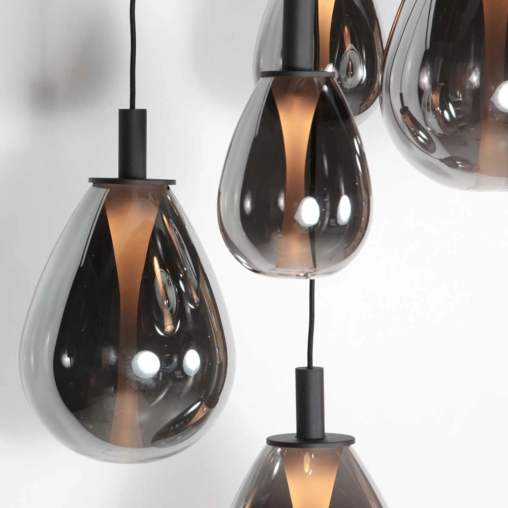 Pendant lamp Glimsy 5-light black round Steinhauer 8712746177961
