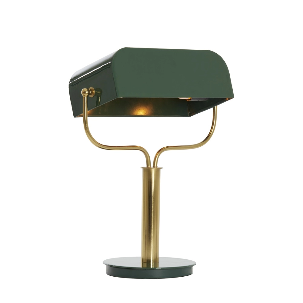 Banker's lamp Ayer dark green with gold Light & Living 8717807742867
