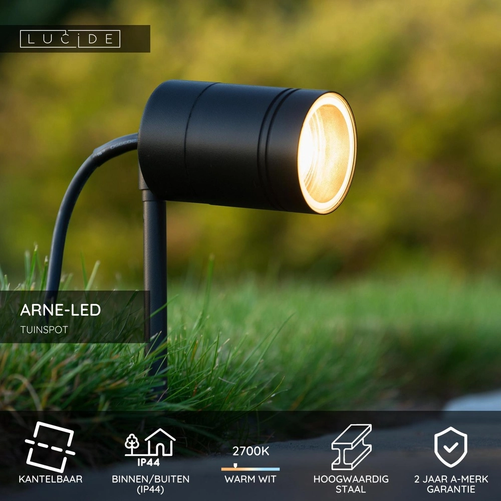 Spike spot Arne-Led Black Lucide 5411212143969