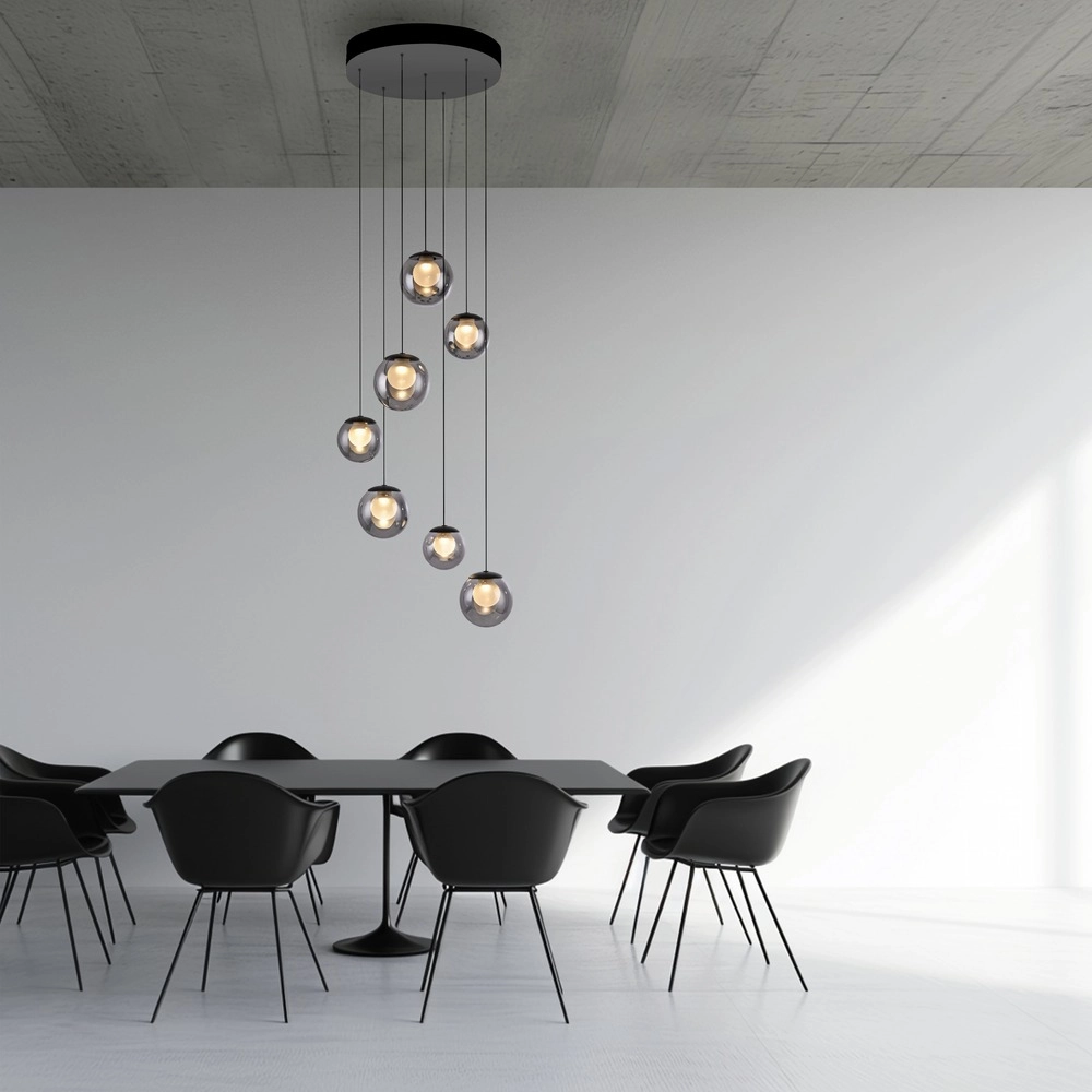 7-light pendant lamp Pure Popup mystic grey Paul Neuhaus 4012248396674