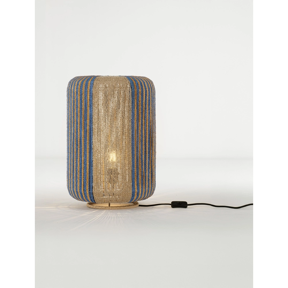Table lamp Abby Ø 33cm brown with blue Lyora 5212017477385