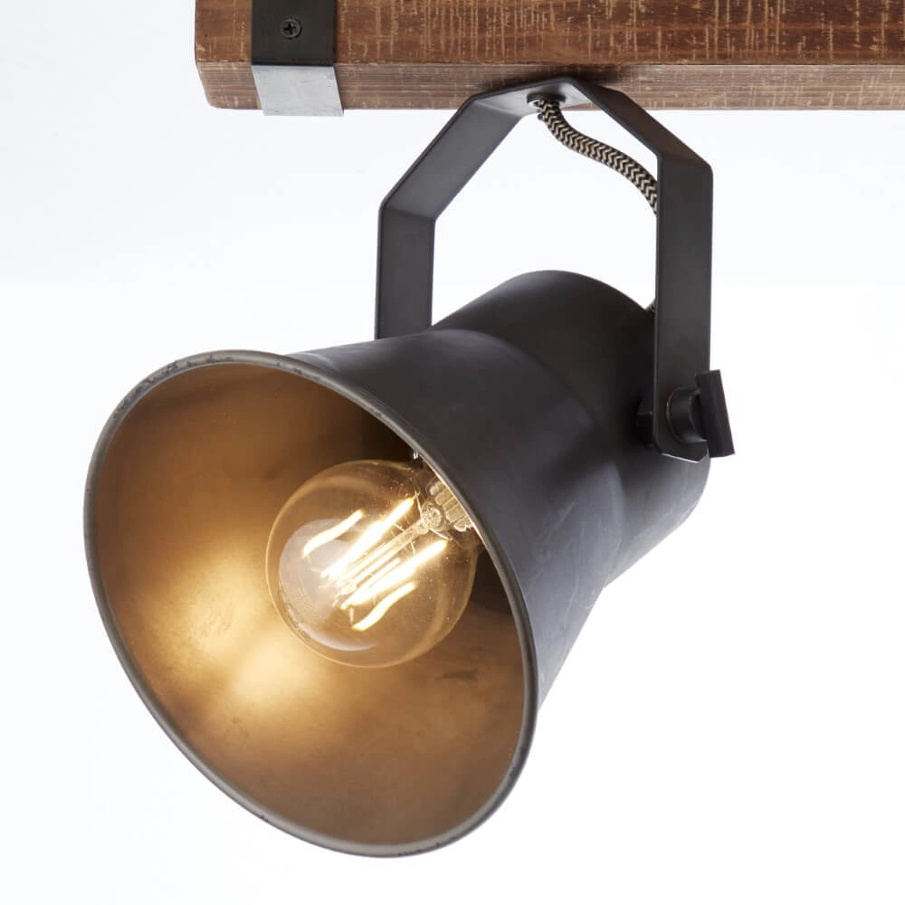 2-light ceiling lamp Decca black with brown Brilliant 4004353361449