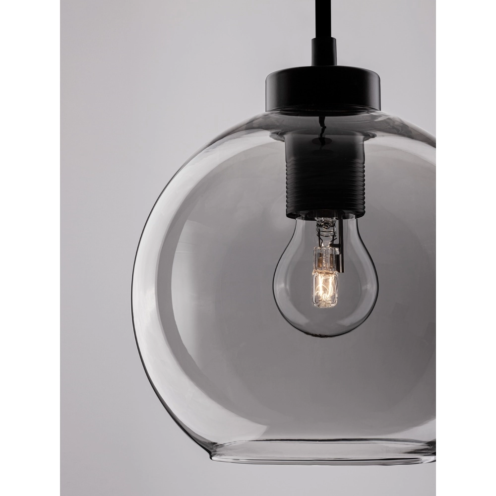 Pendant lamp Palmer Single black with smoke glass Lyora 5212017430946