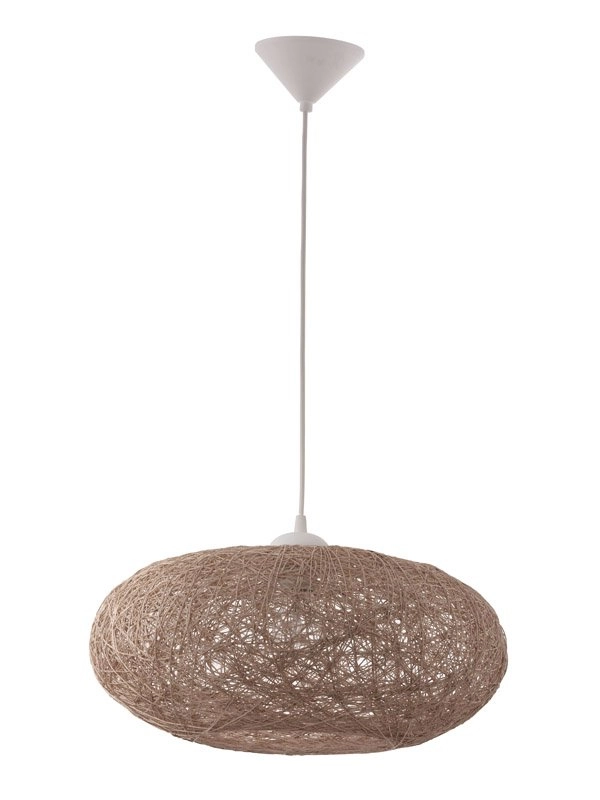 Pendant lamp Campilo 45cm white with brown