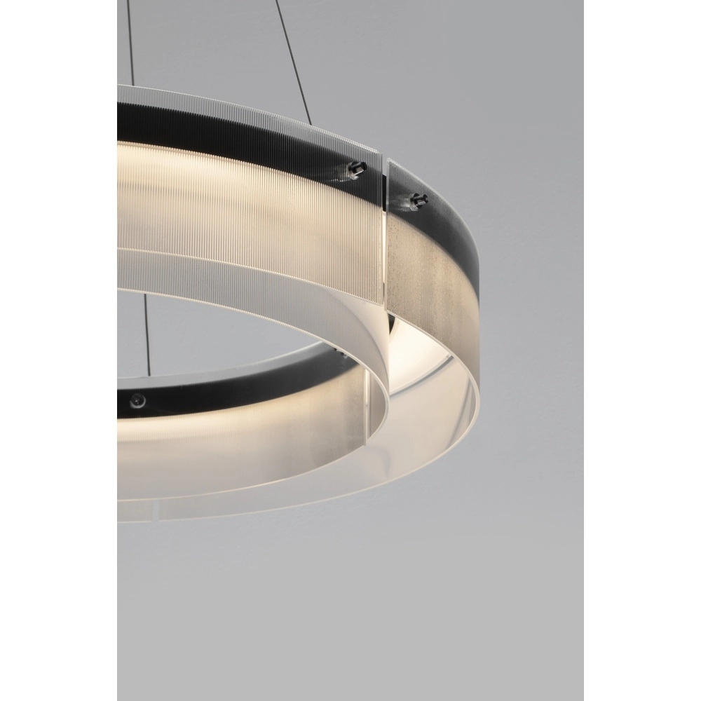 Design pendant lamp Pauline black with glass Ø 70cm Lyora 5212017445384