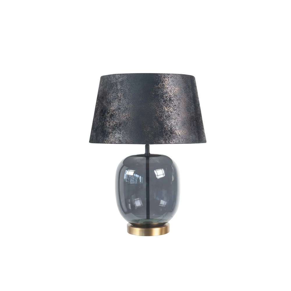Table lamp Bellini brass with smoke glass Ø 40cm