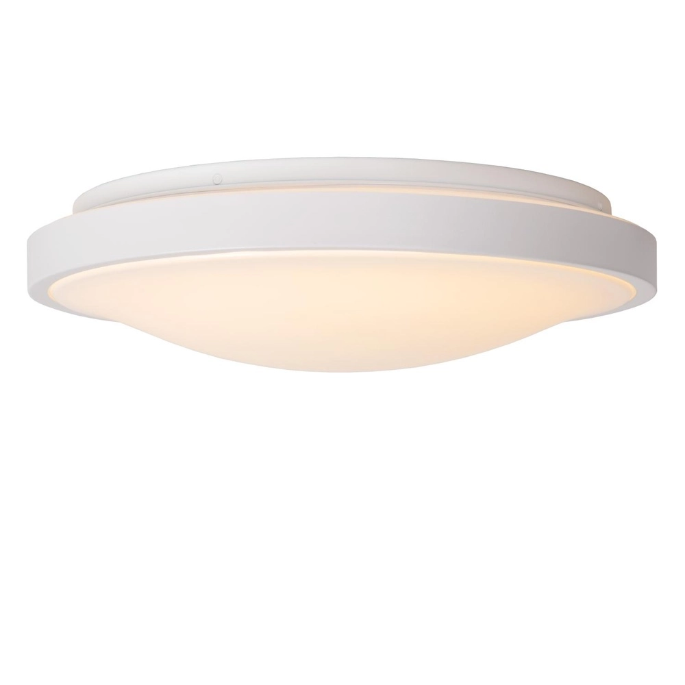 White ceiling light Dasher Ø 41cm IP44 for bathroom Lucide 5411212792129