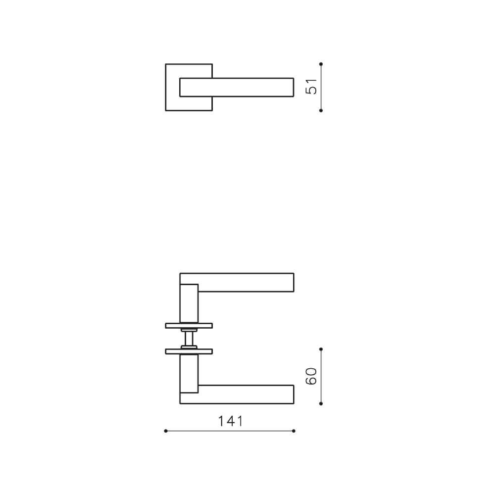 Design door handle Euclide Q matt bronze Olivari 8714186477595