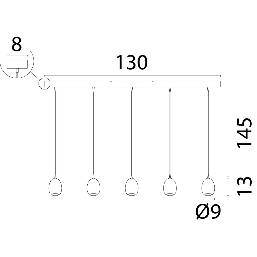 Design pendant lamp Alta 5-light cocoa Masterlight 8718121438221