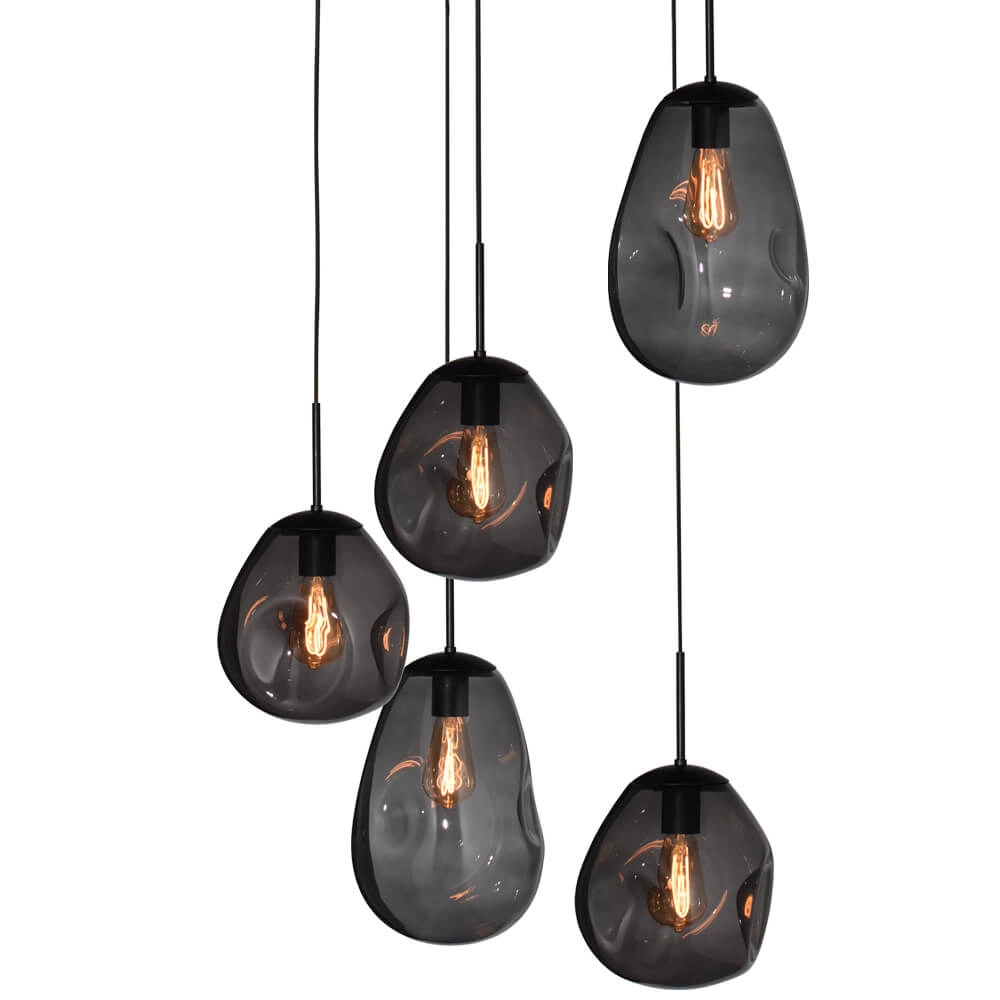 Vide hanging lamp Lava 5x smoke glass Masterlight 8718121286549