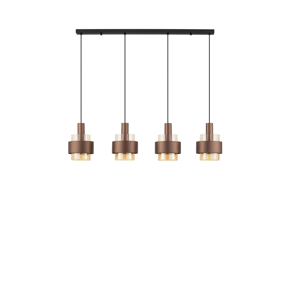 Modern pendant lamp Serena 4-light coffee brown Lyora 5212063501157