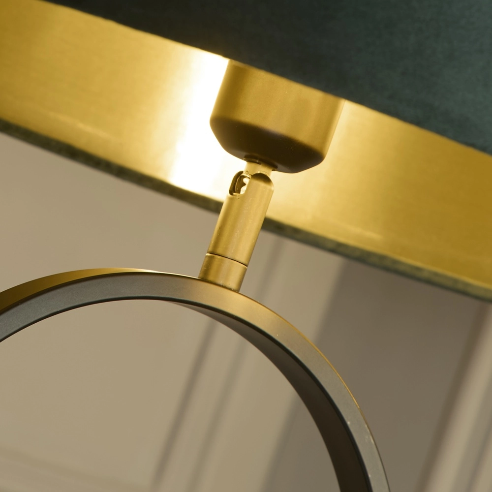 Floor lamp Modish black with green hood Searchlight 5053423307558