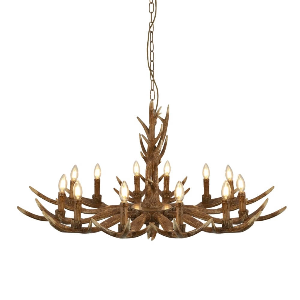 Wooden pendant lamp Stag Ø 108cm