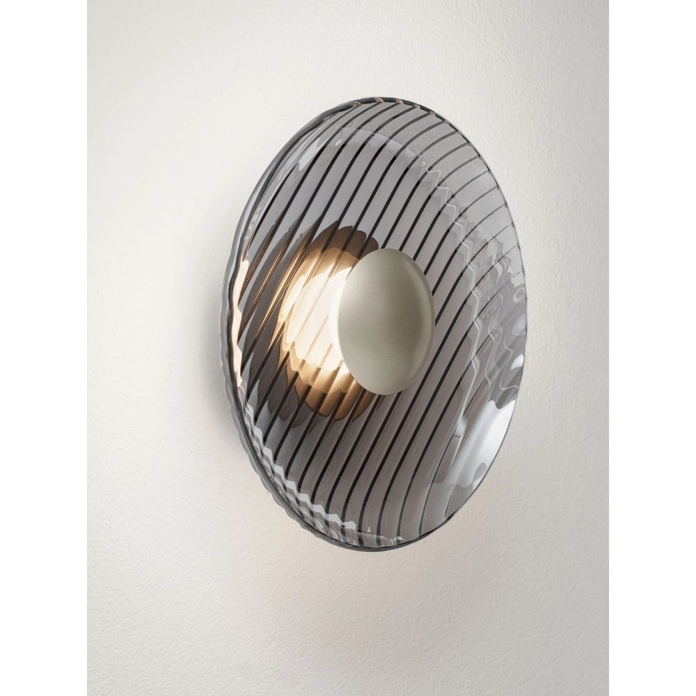 Wall lamp Lavina silver grey with smoke glass Ø 25cm Lyora 5212063501423