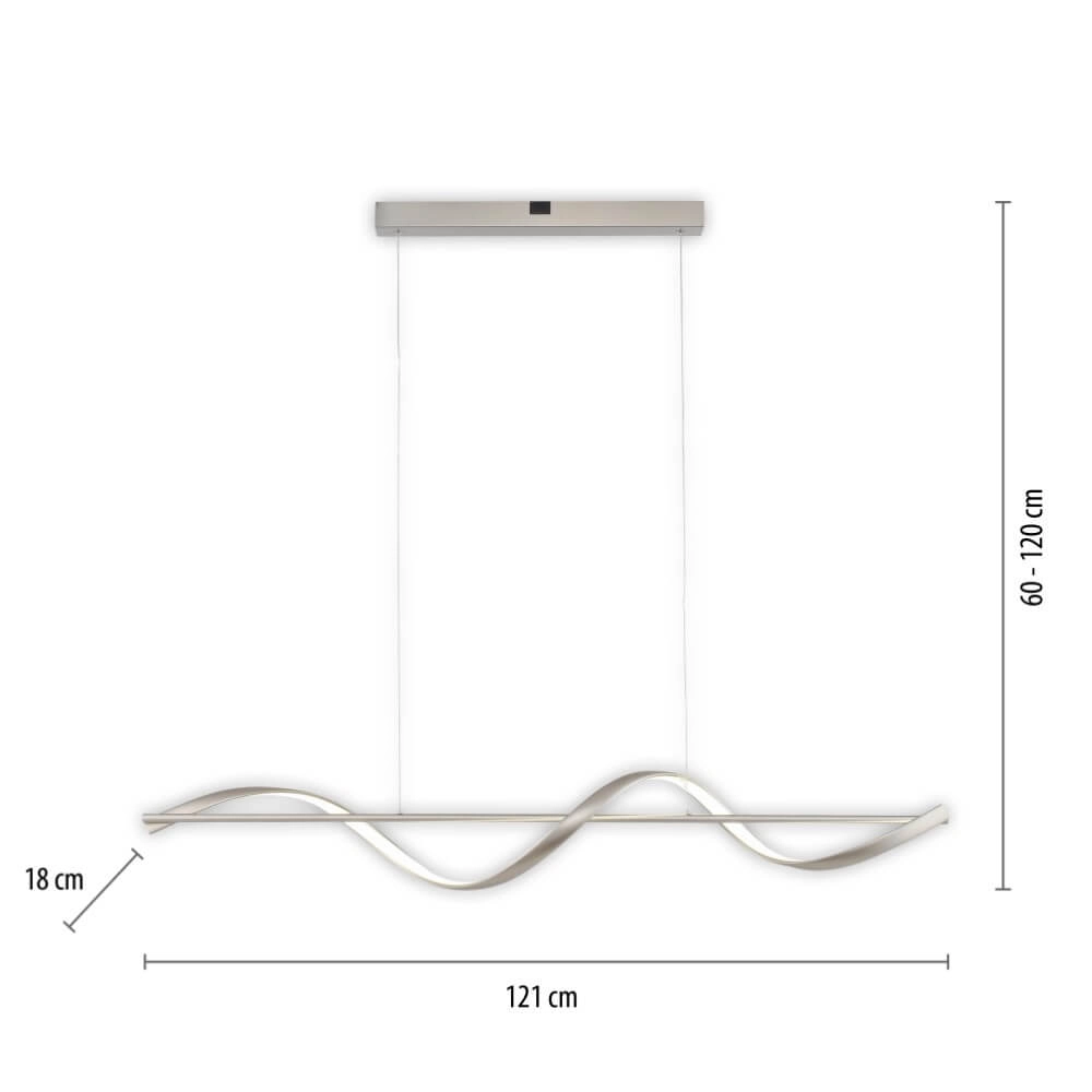 Wavy pendant lamp Q-Swing metal Paul Neuhaus 4012248374856
