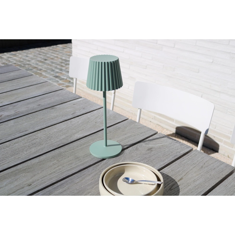 Rechargeable table lamp Justine green with charging station Lucide 5411212272225