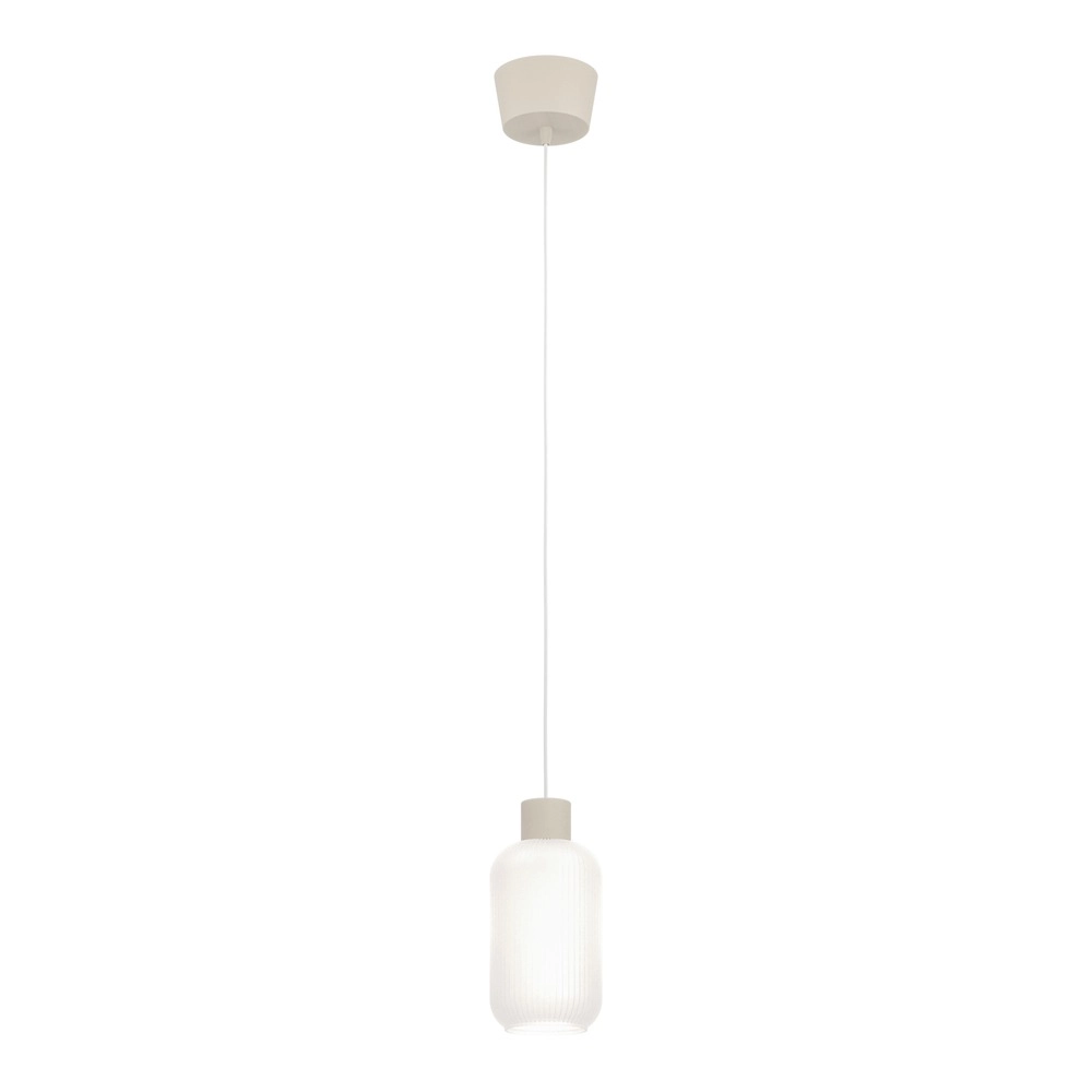 Design pendant lamp Dasmina sand brown with white Ø 13cm