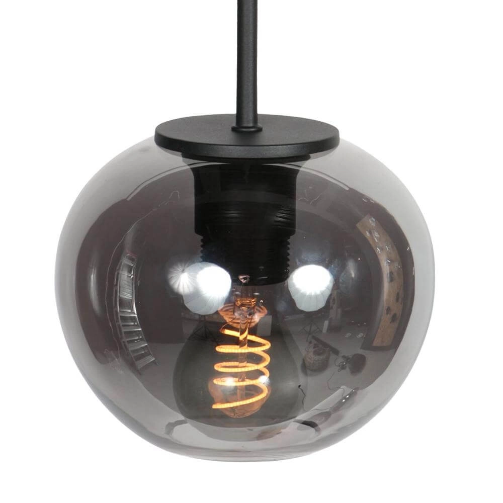 Pendant lamp HaloSwap with 1 ball of smoke glass Ø 15cm Steinhauer 8712746179729