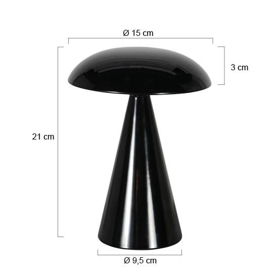 Rechargeable table lamp Mush Black Steinhauer 8712746188806
