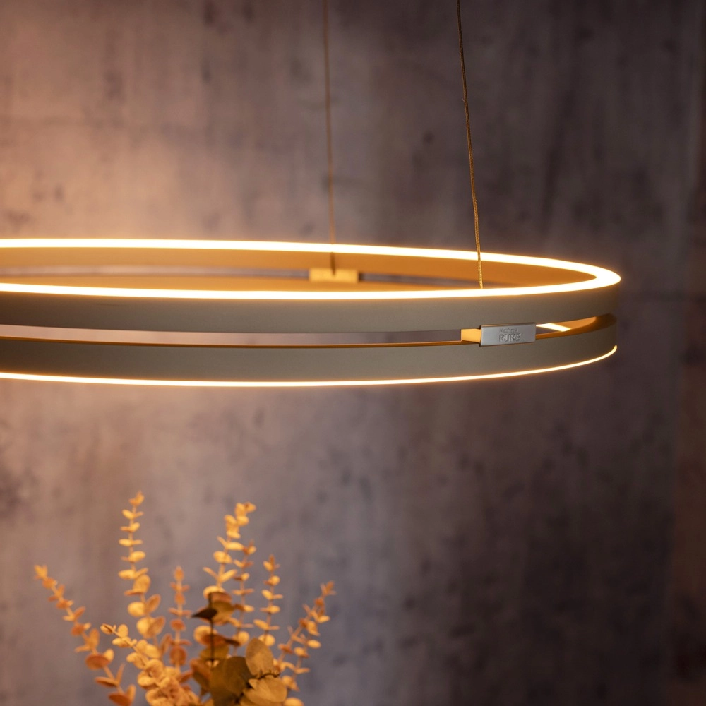 Office pendant lamp Pure E-Loop bronce - Ø 70cm Paul Neuhaus 4012248398364