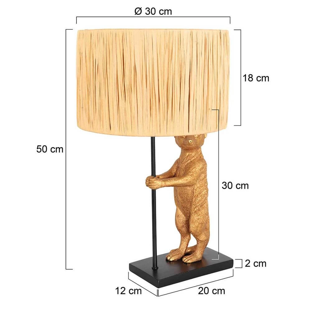 Table lamp Animaux black with straw shade Steinhauer 8712746172119