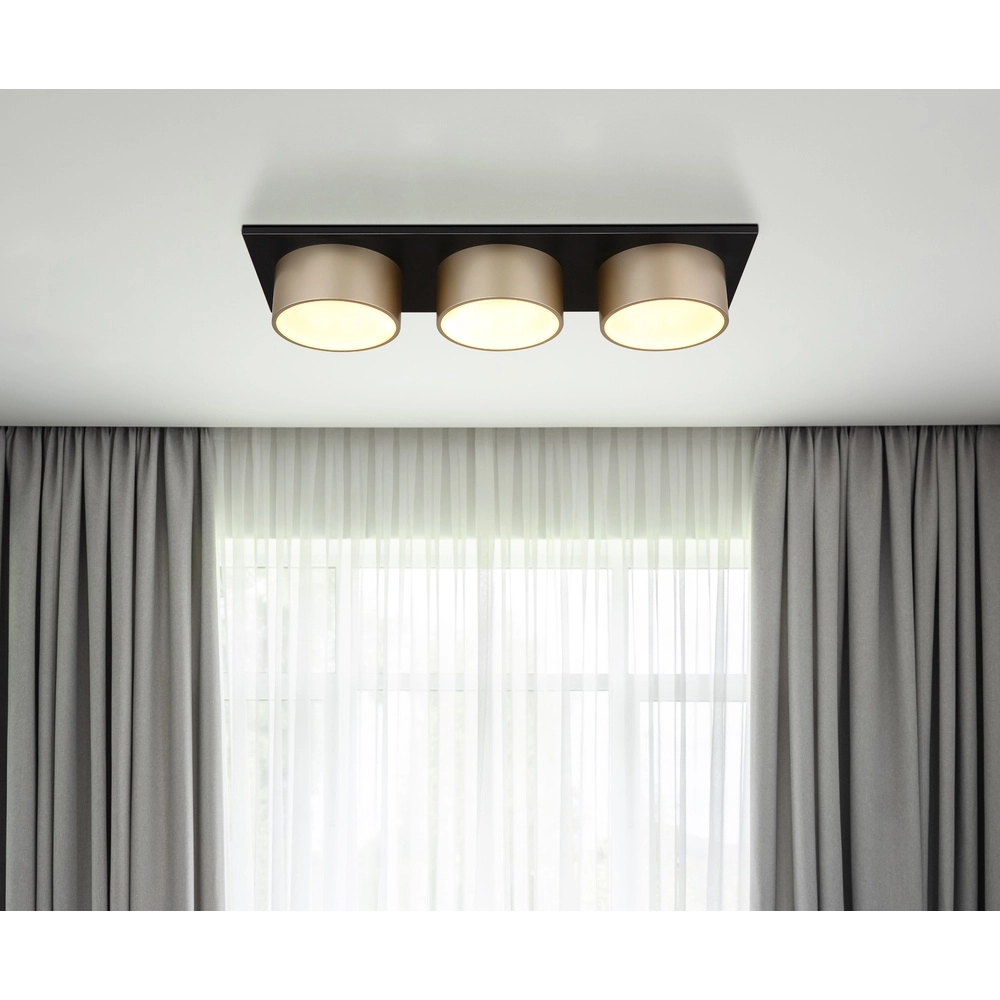 3-light ceiling lamp Raymond black with champagne Globo 9007371533862