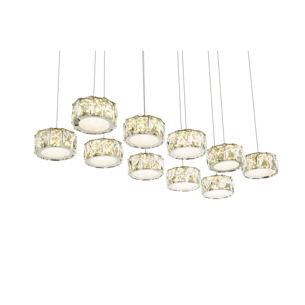 10-light pendant lamp Amur chrome Globo 9007371345069