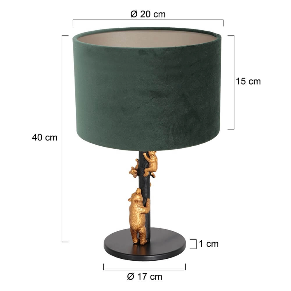 Design table lamp Animaux with green velvet Steinhauer 8712746151893