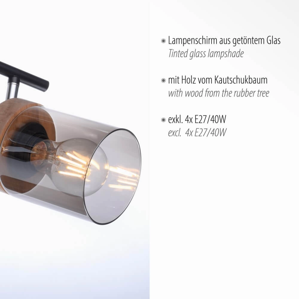 Ceiling lamp Pasqual 4-light black Just Light 4043689986124