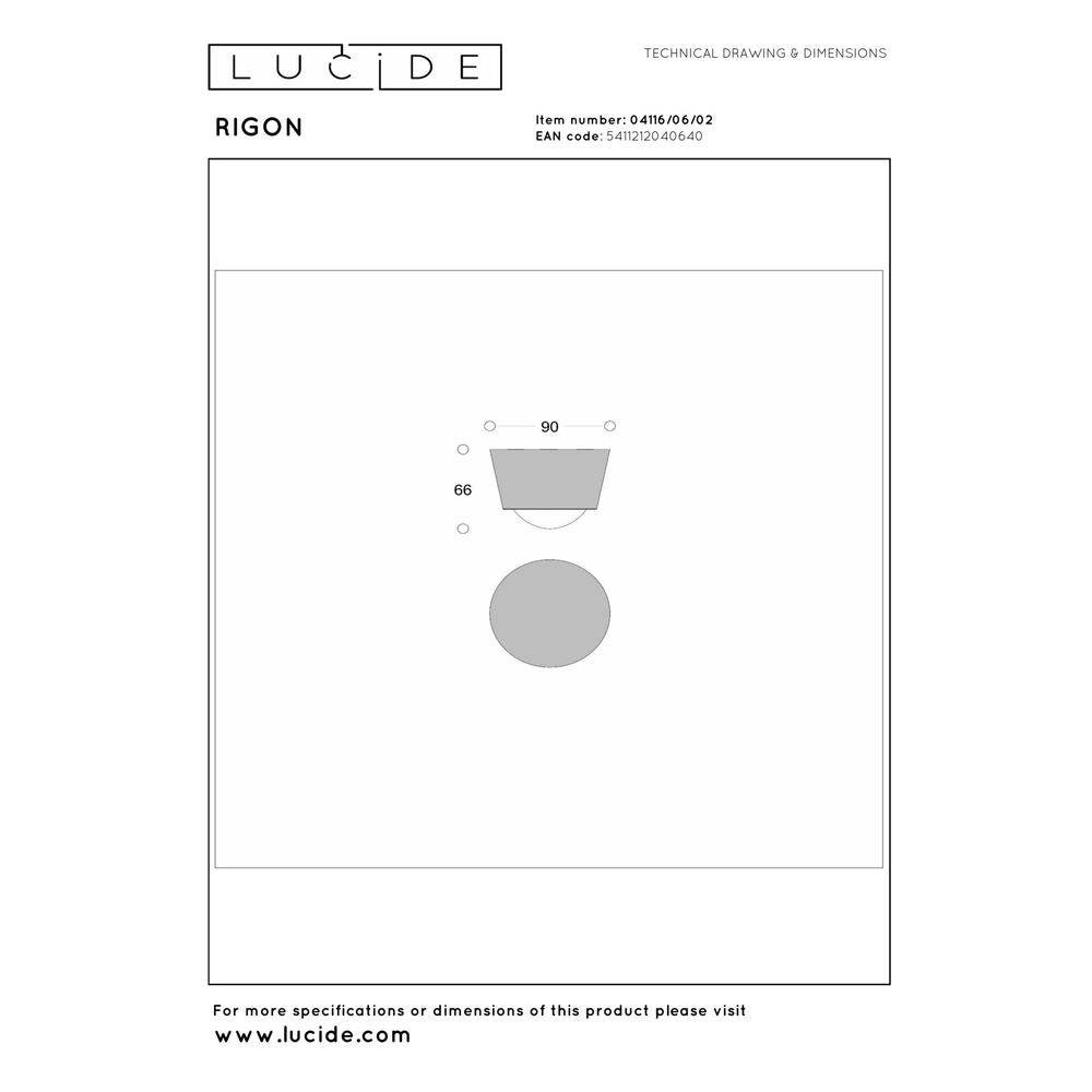 Ceiling lamp Rigon Gold Lucide 5411212040640