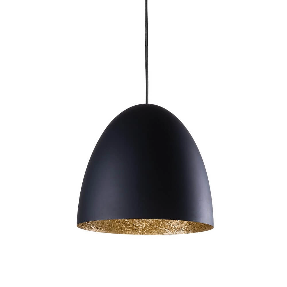 Black hanging lamp Egg M Ø 38cm