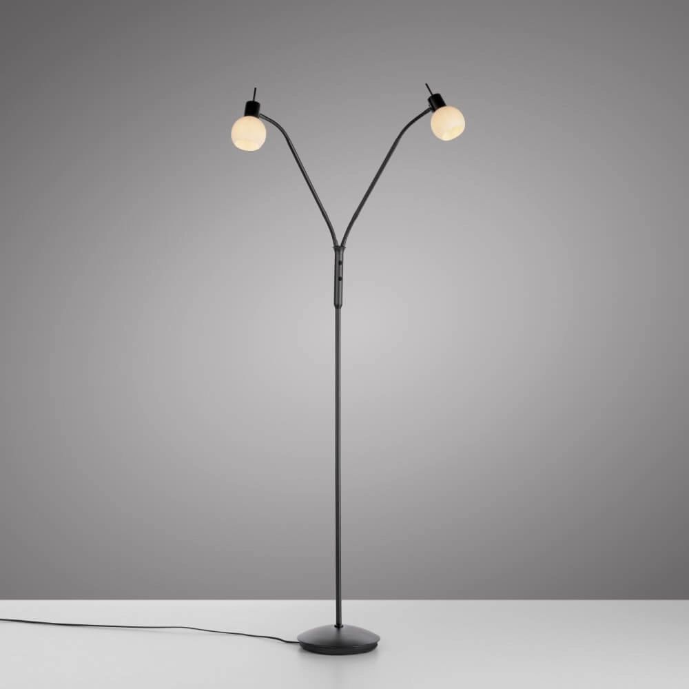 Black floor lamp Loki 2-light Just Light 4043689000837