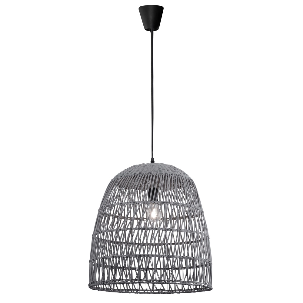 Grey pendant lamp Destin rattan Ø 46.5cm Lyora 5212017416667