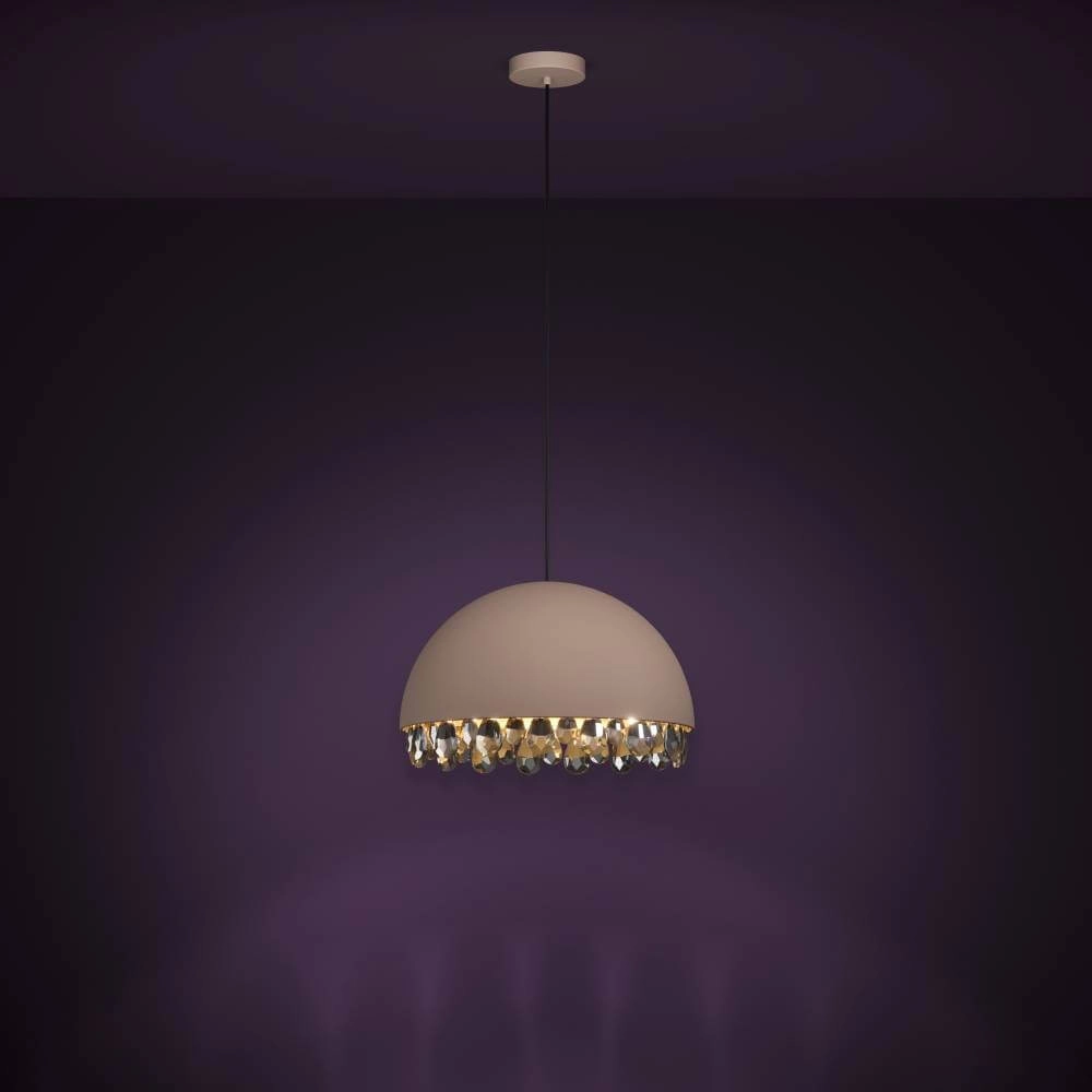 Mocha hanging lamp with crystal Gaetano 2 Ø 45cm Stars of Light 9002759399481