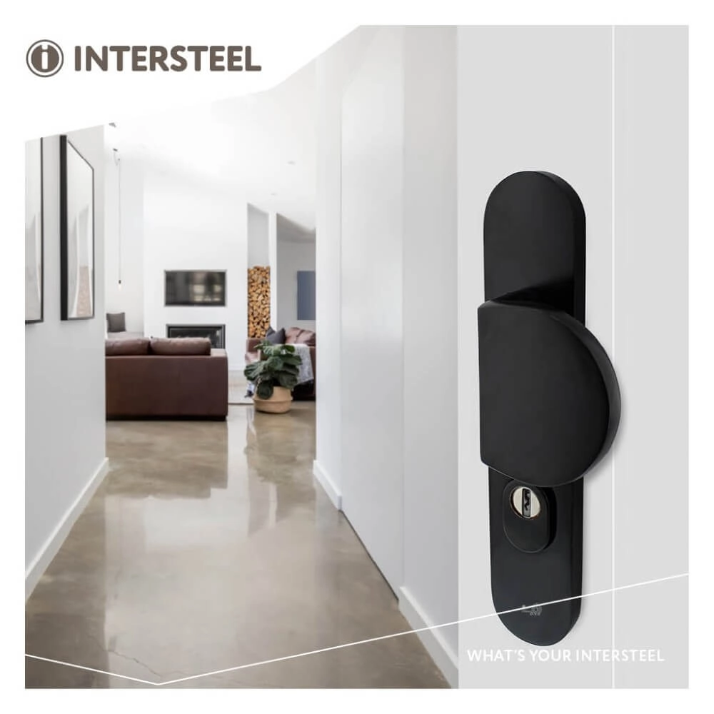 Front door fittings Vurano PC 55mm core pull protection aluminum black Intersteel 8714186492062