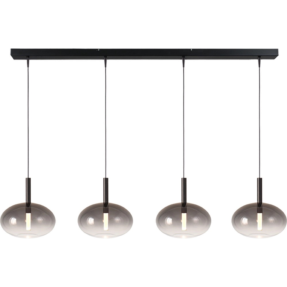 4L pendant lamp Ø24cm Lido Onion with smoke-fading glass