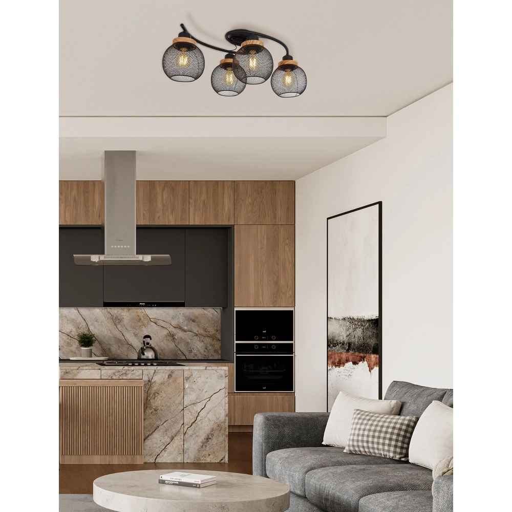 Ceiling lamp Pablo Black Mesh Globo 9007371429547