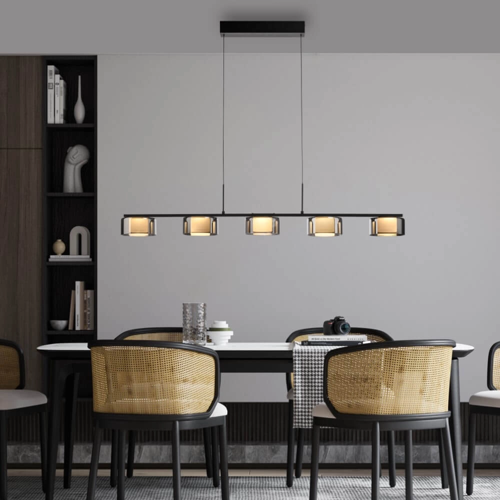 5-light pendant lamp Rika black Paul Neuhaus 4012248383100