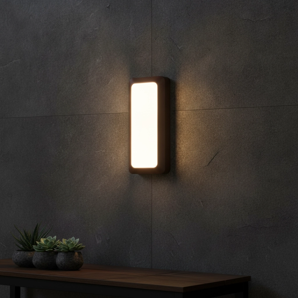 Wall lamp Appia rectangle rust brown