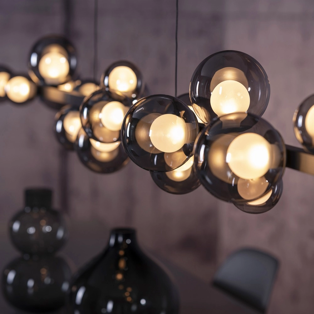 Dining table pendant lamp Pure E-Popup 18L - with smoke glass Paul Neuhaus 4012248396452